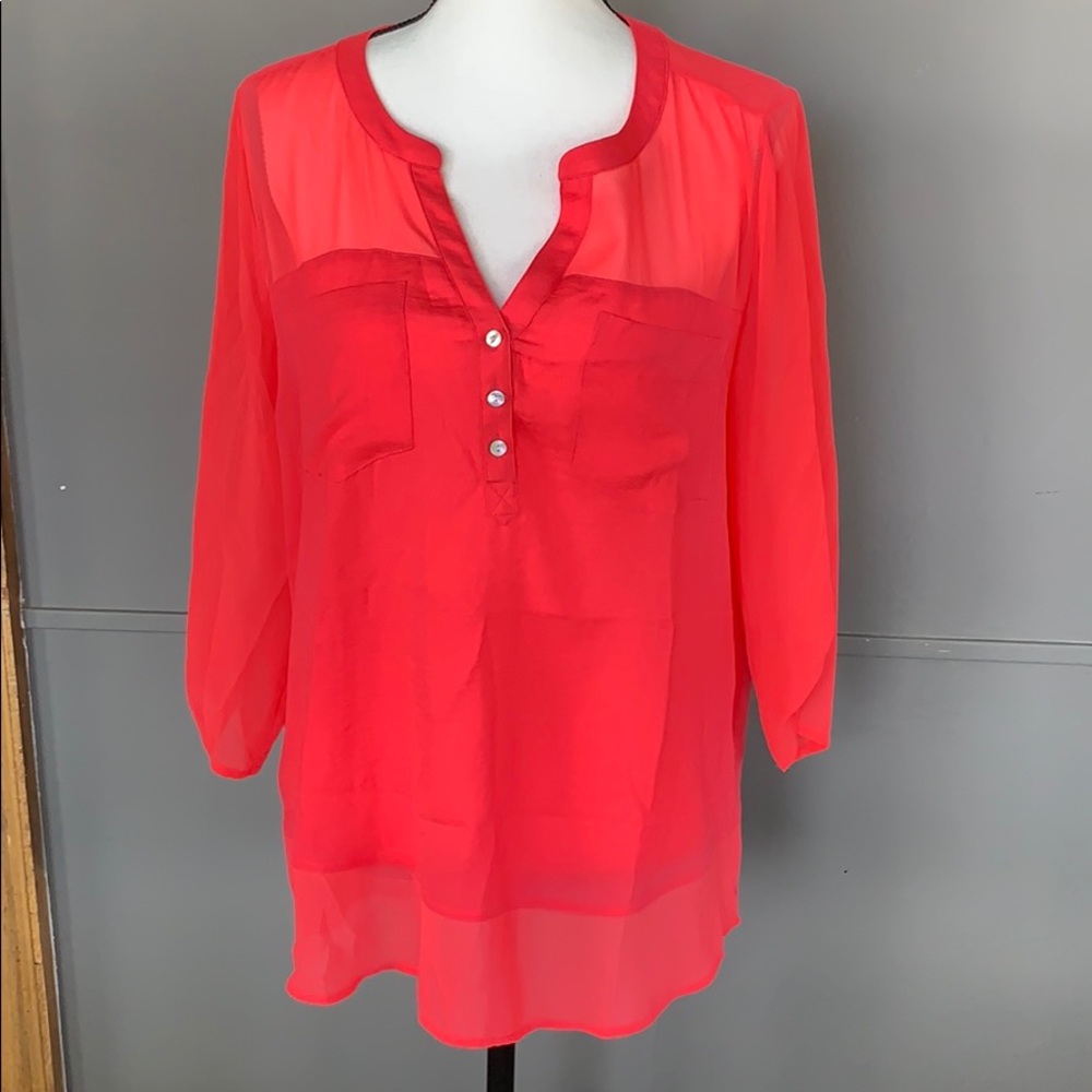 Express dress shirt with mess top and sleeve